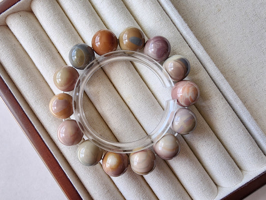 [Bracelet] Radiant Spectrum: 14mm Alashan Agate Harmony Bracelet