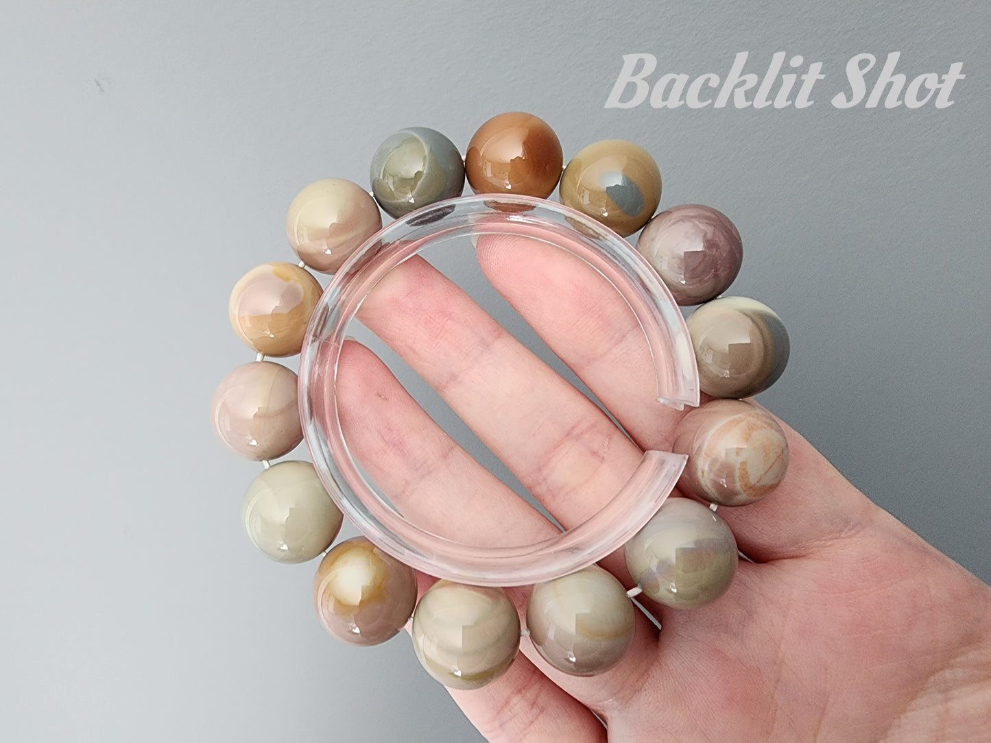 [Bracelet] Radiant Spectrum: 14mm Alashan Agate Harmony Bracelet