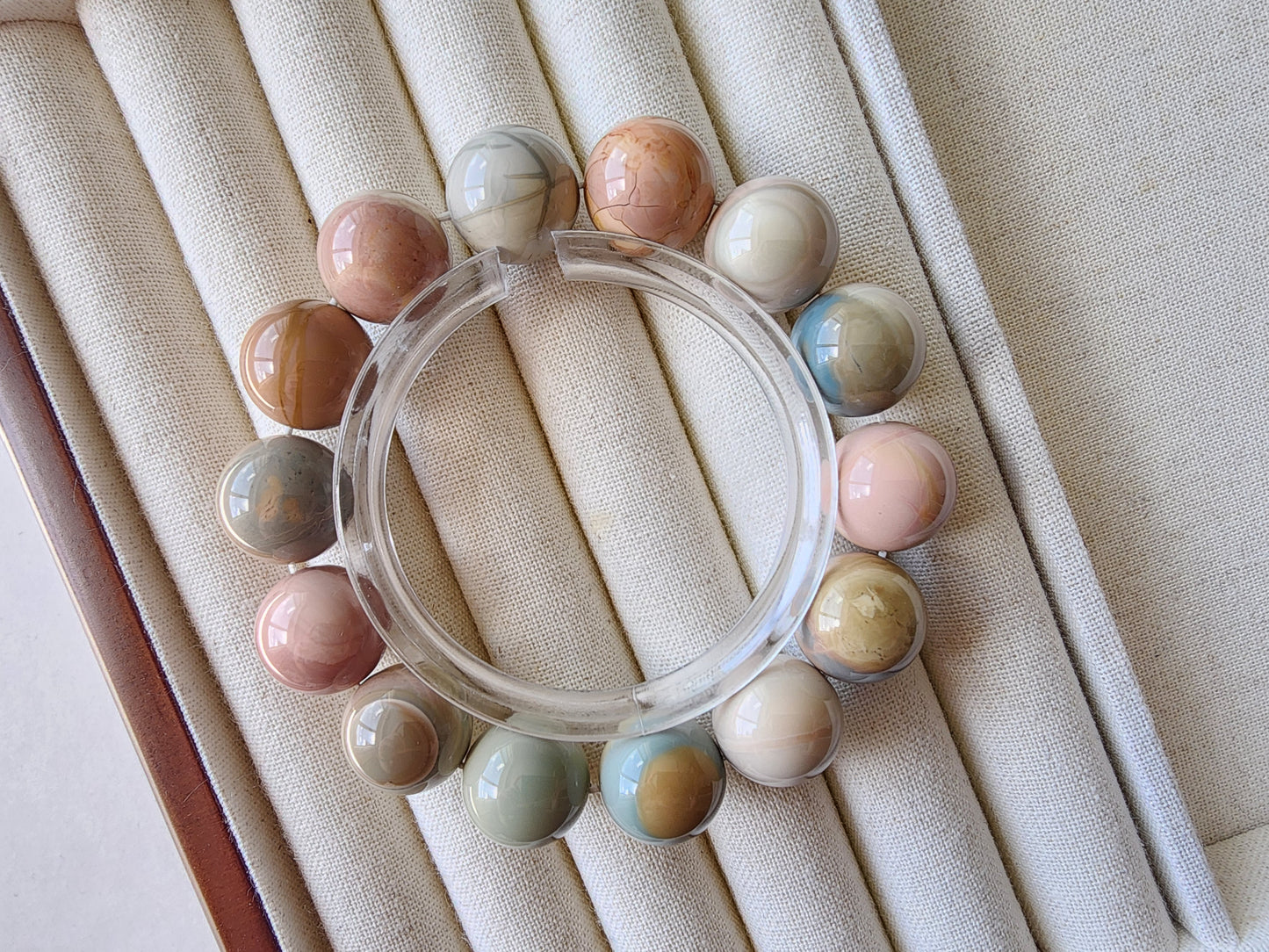 [Bracelet] Colorful Symphony: 14mm Alashan Agate Beaded Bracelet