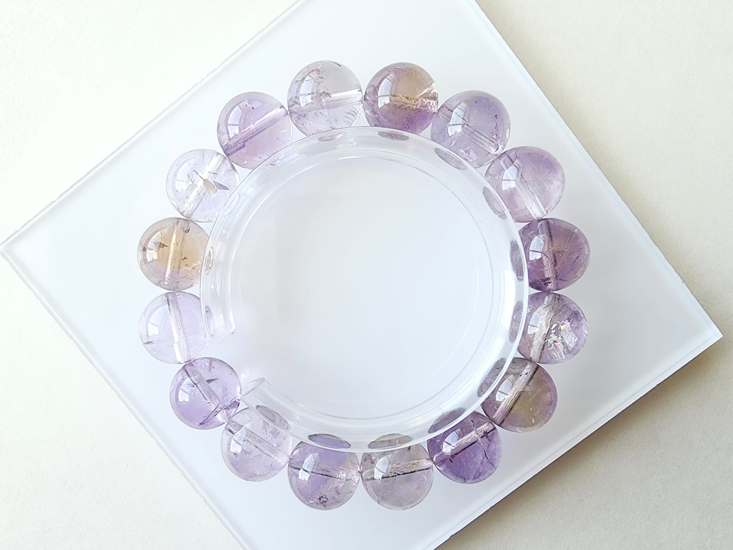 [Bracelet] Natural 13mm Amethyst Bracelet with Mixed Color Beads