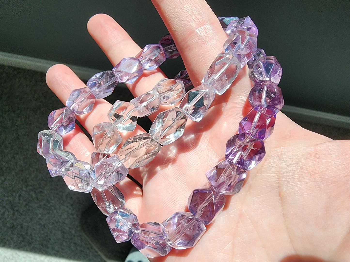 [Bracelet] Gradient Amethyst Nugget Bracelet