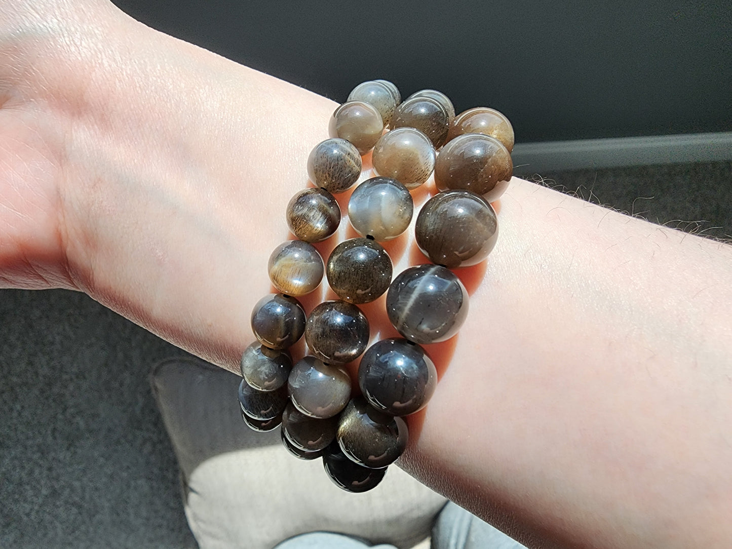 [Bracelet] Black Gold Sunstone Bracelet