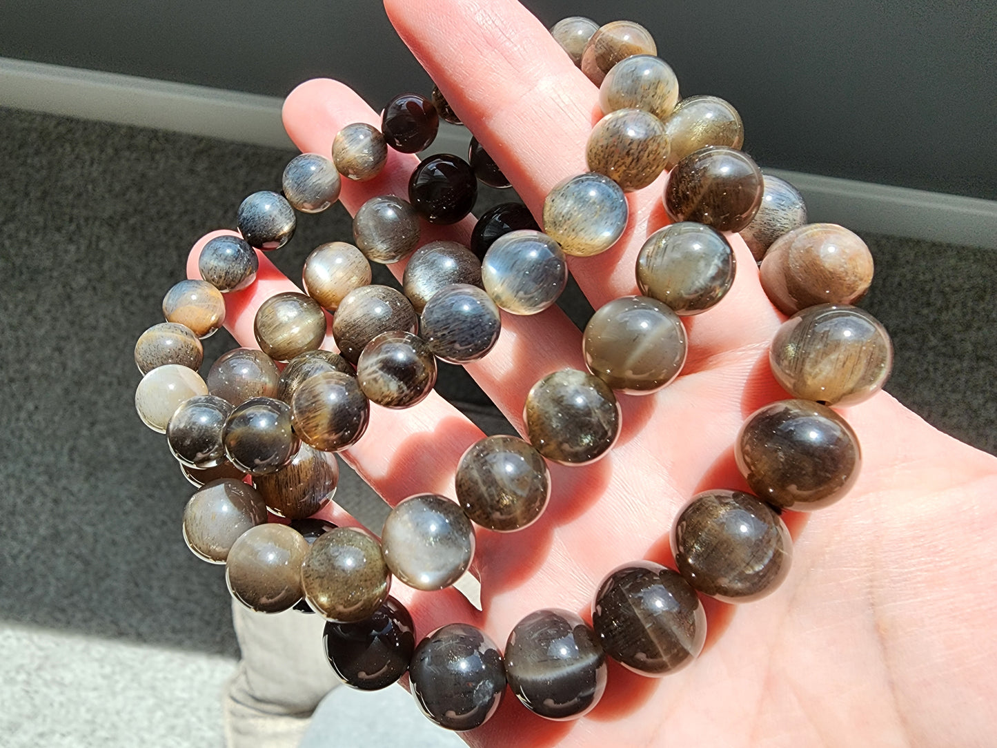 [Bracelet] Black Gold Sunstone Bracelet