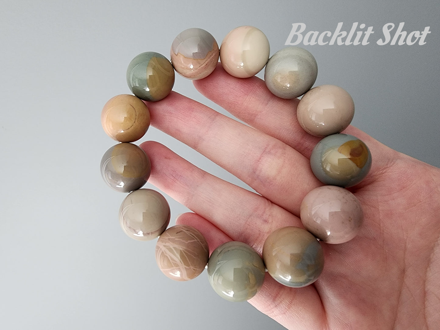 [Bracelet] Pastel Harmony: 15mm Alashan Agate Bracelet