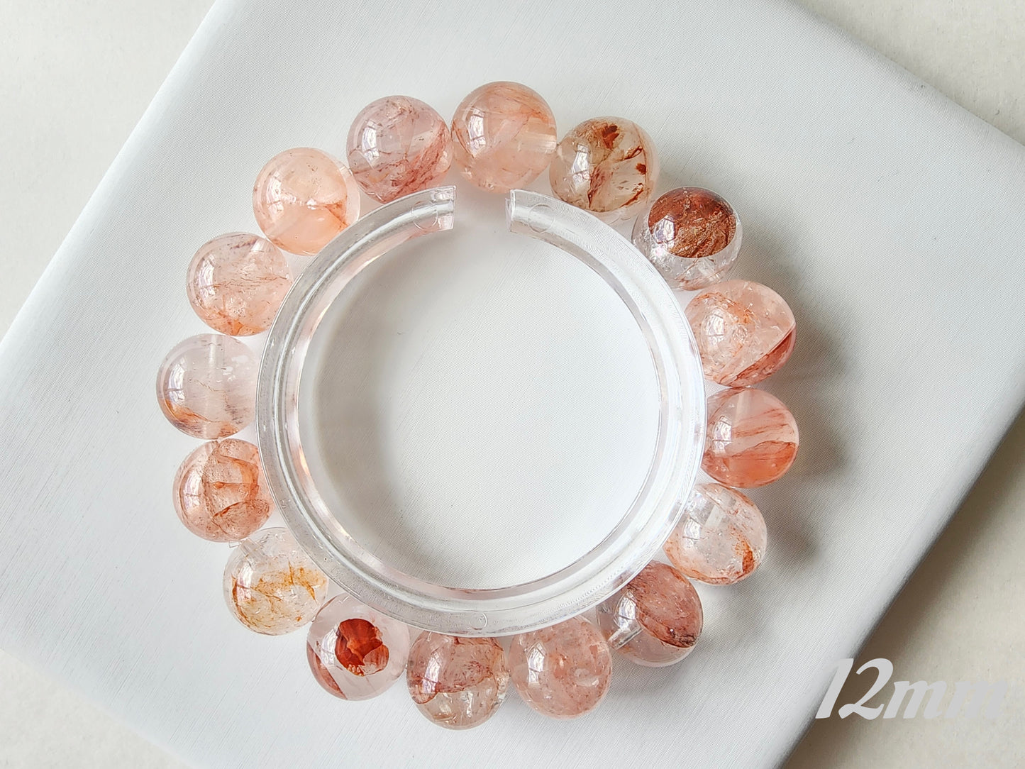 [Bracelet] Grounding Energy: Coral Hematoid Quartz 橘粉胶花 Gemstone Bracelet