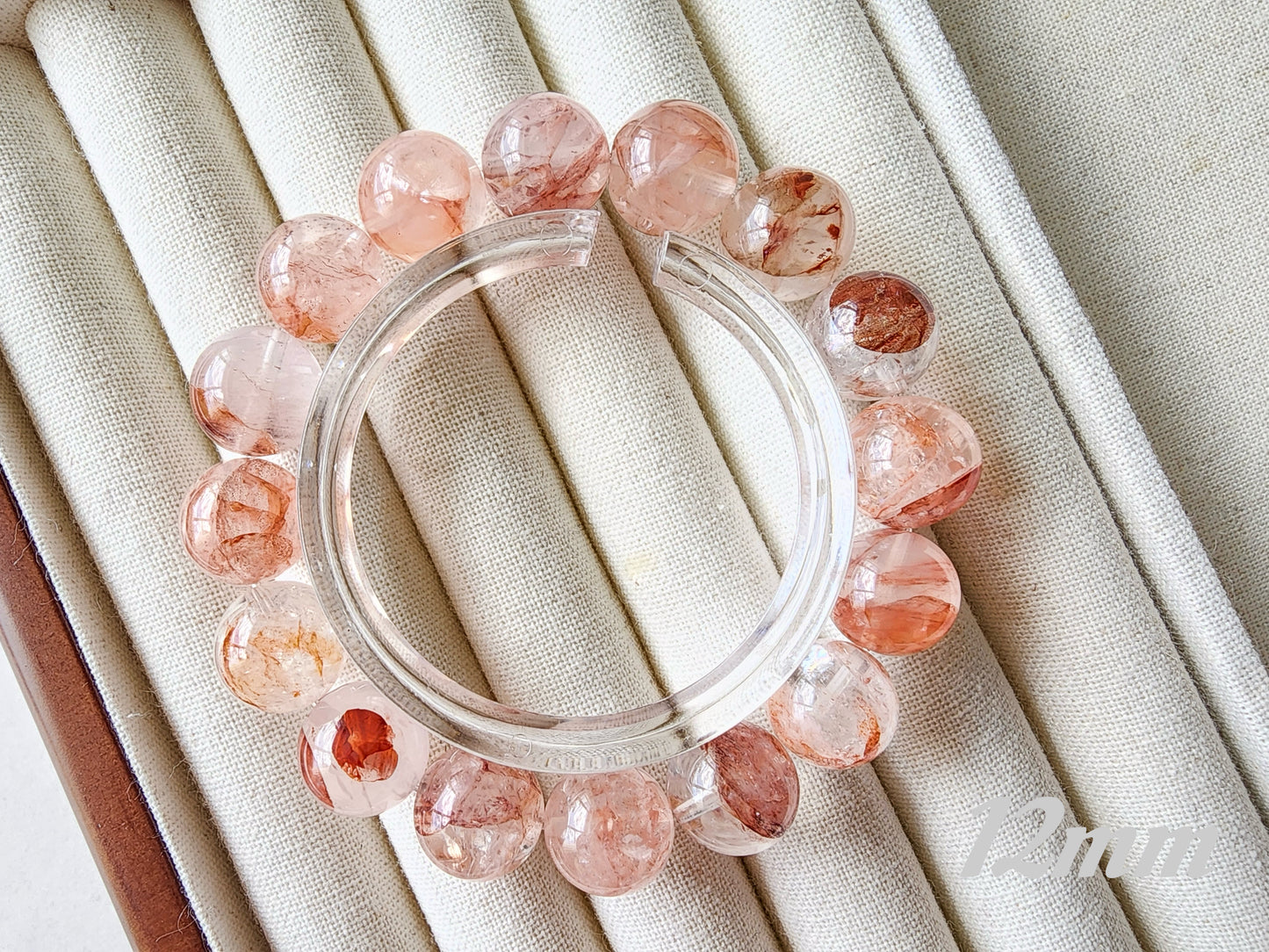 [Bracelet] Grounding Energy: Coral Hematoid Quartz 橘粉胶花 Gemstone Bracelet