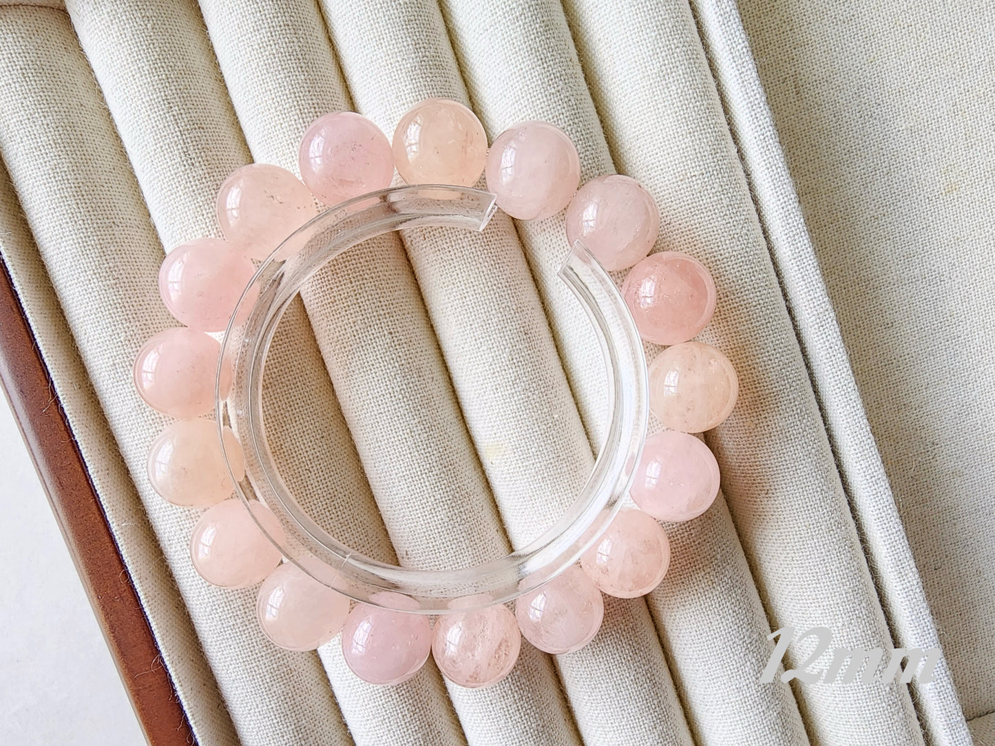 [Bracelet] Blush Dreams: Pink Morganite Round Bead Bracelet