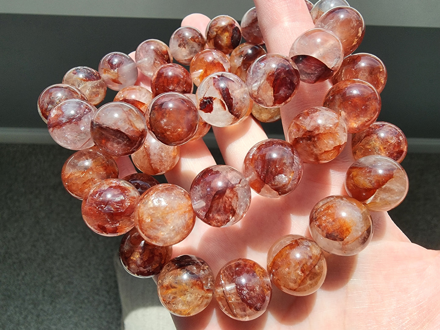 [Bracelet] Stunning Red Hematoid Quartz Bracelets