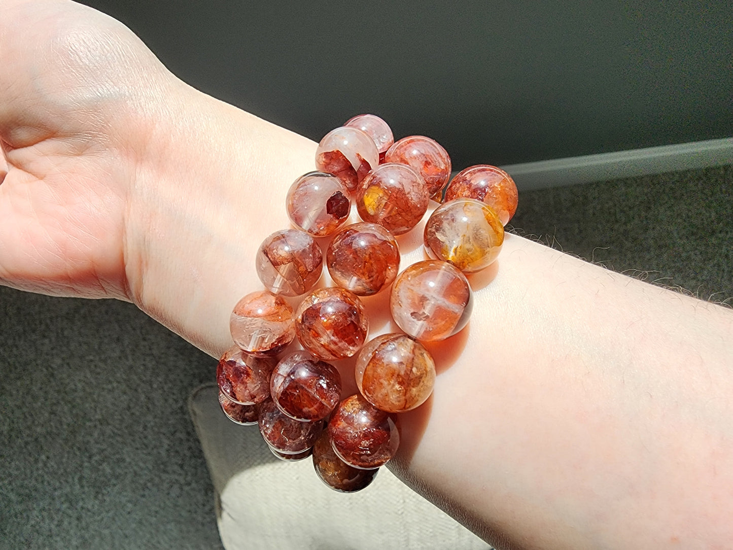 [Bracelet] Stunning Red Hematoid Quartz Bracelets