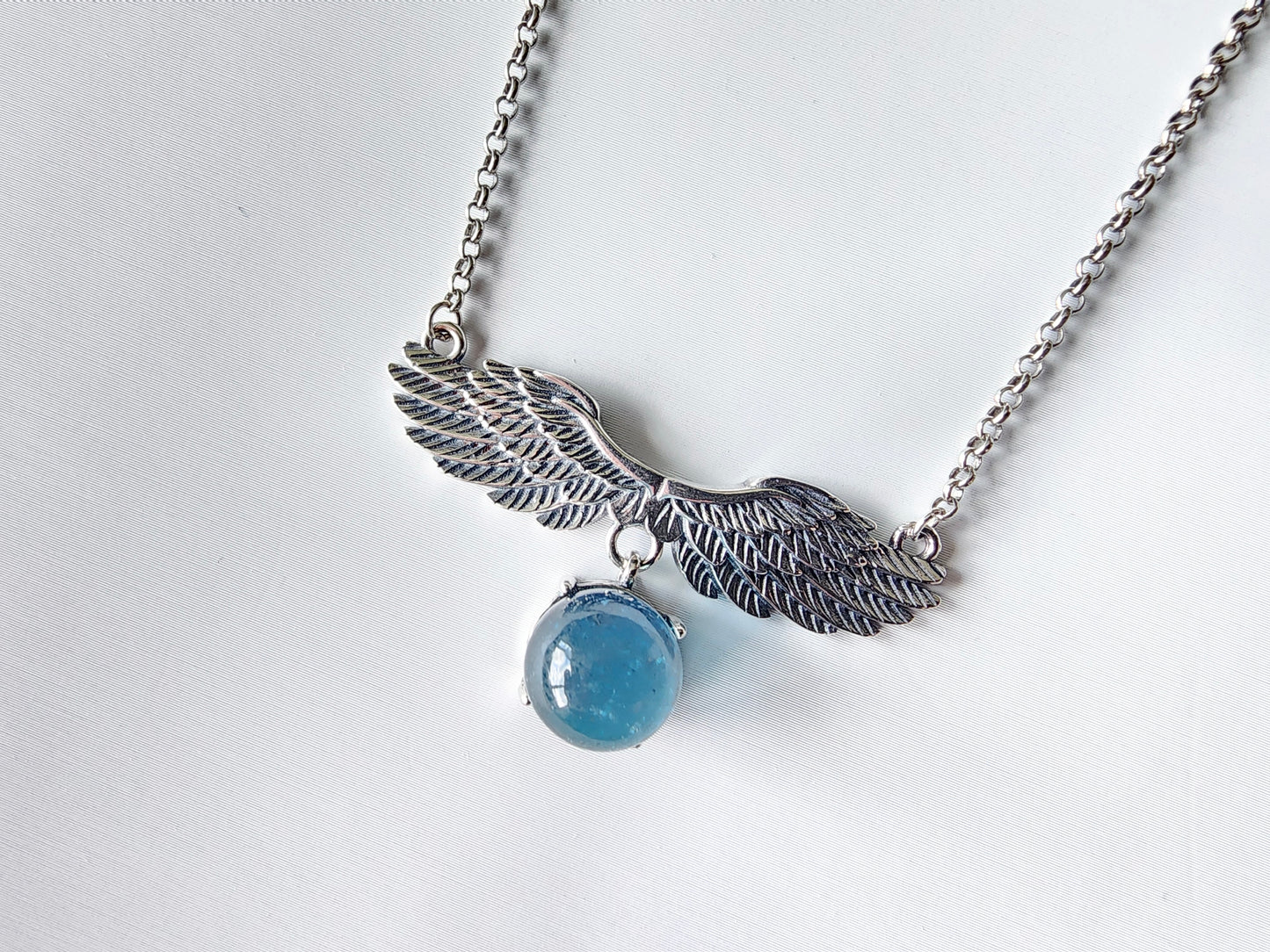 [Necklace] Sterling Silver Aquamarine Necklace