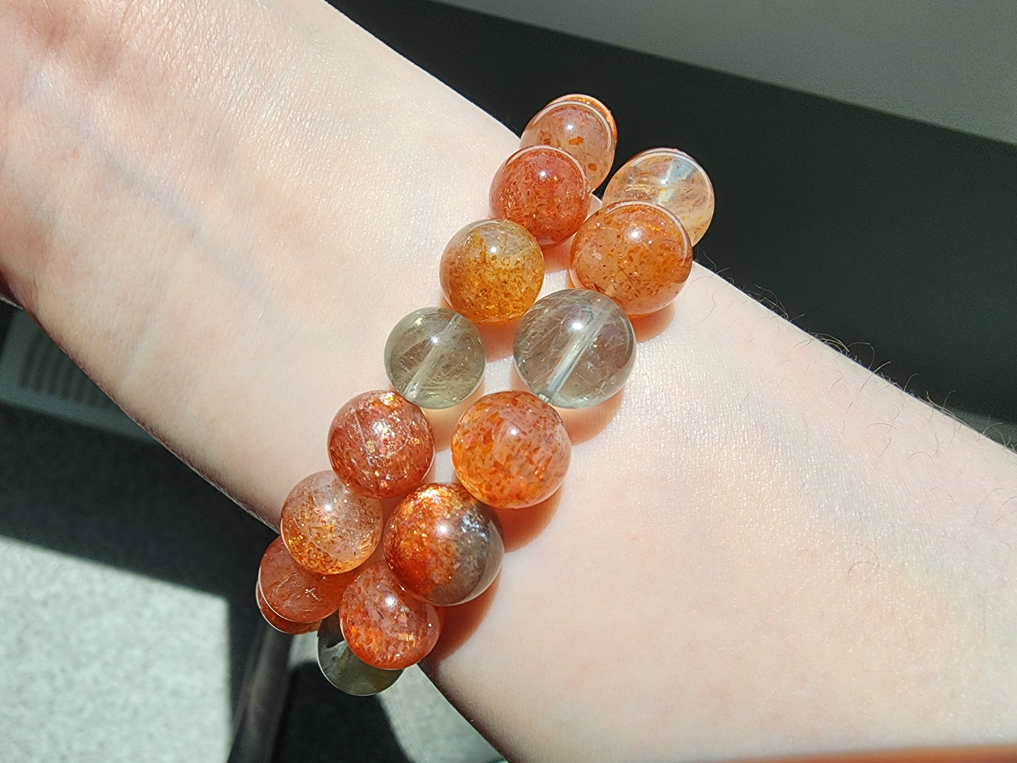 [Bracelet] Arusha Bracelets with Golden Sunstone and Green Beryl