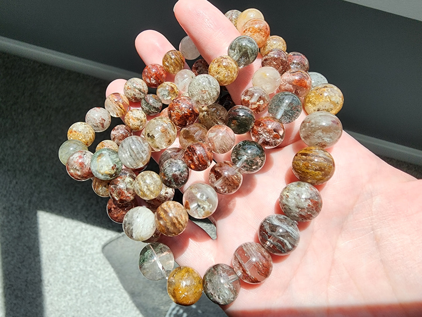 [Bracelet] Multi-Color Layered Phantom Quartz Bracelet