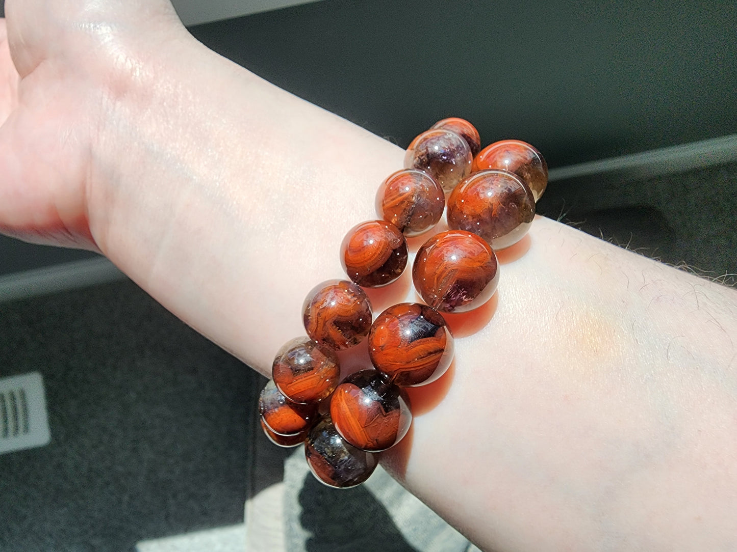 [Bracelet] Auralite 23 Bracelet - Rare Red & Black Crystal Healing Stones