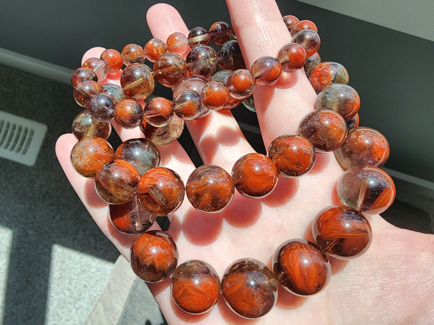 [Bracelet] Auralite 23 Bracelet - Rare Red & Black Crystal Healing Stones