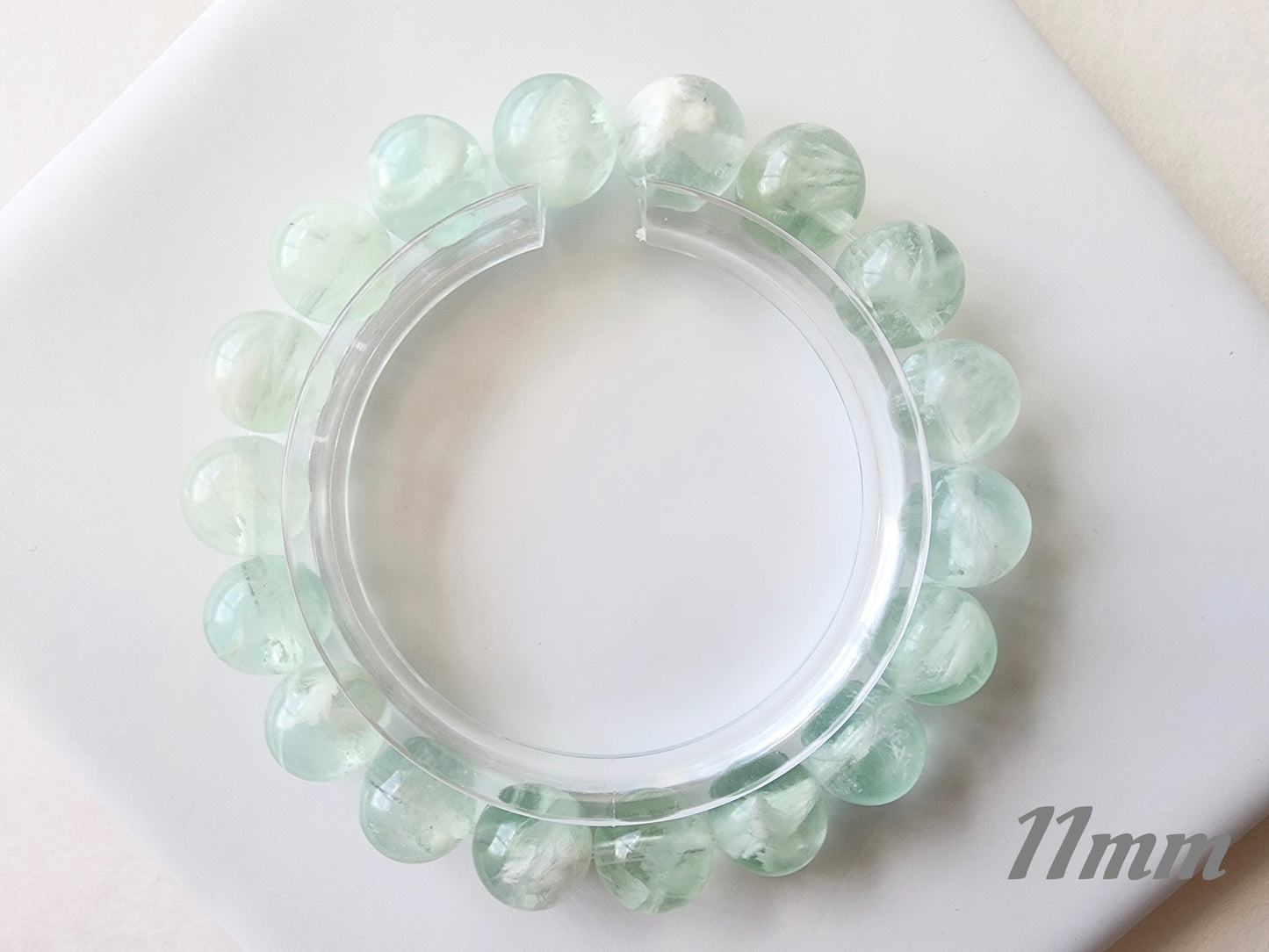 [Bracelet] Green Feather Fluorite Bracelet