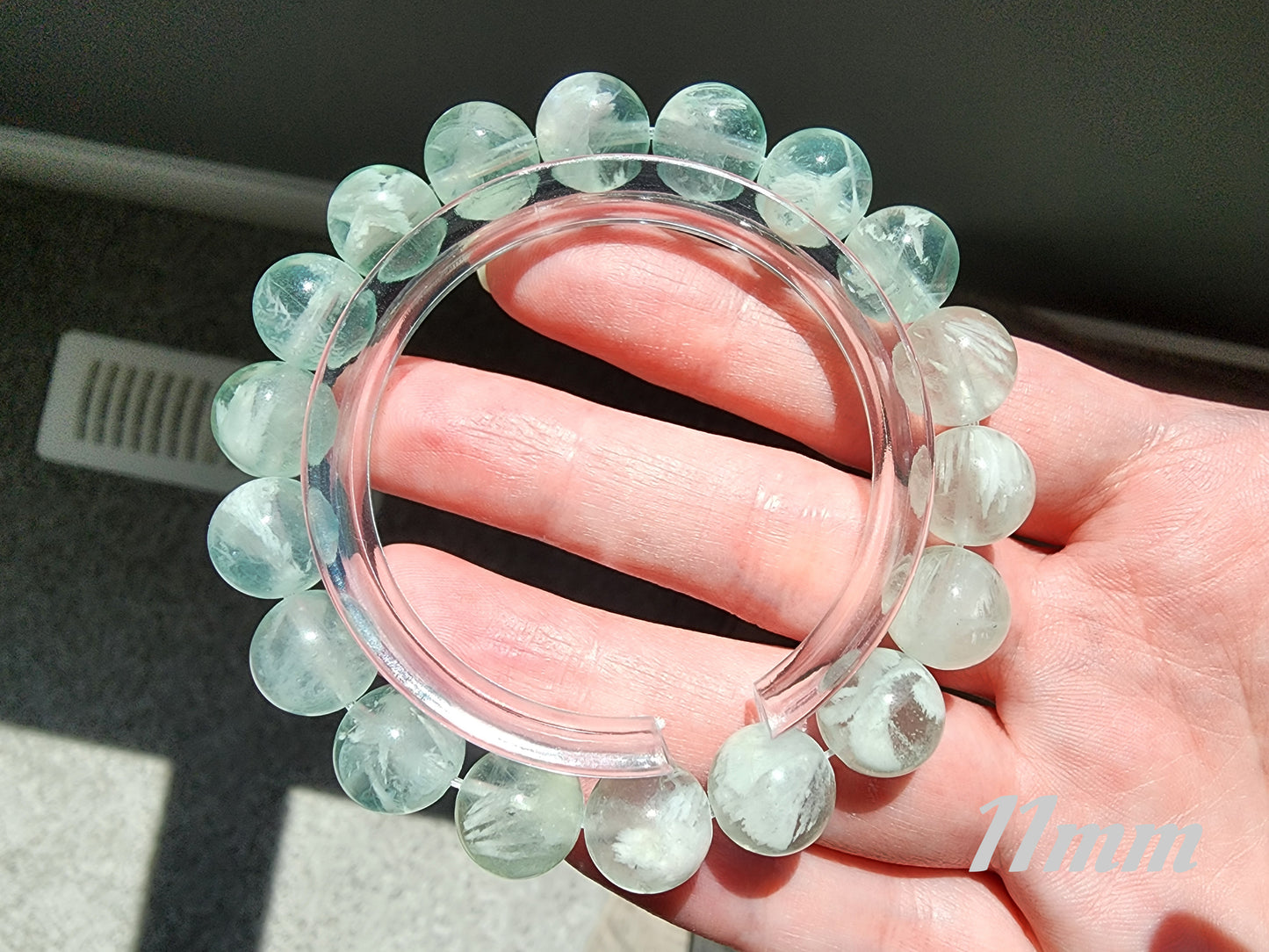 [Bracelet] Green Feather Fluorite Bracelet