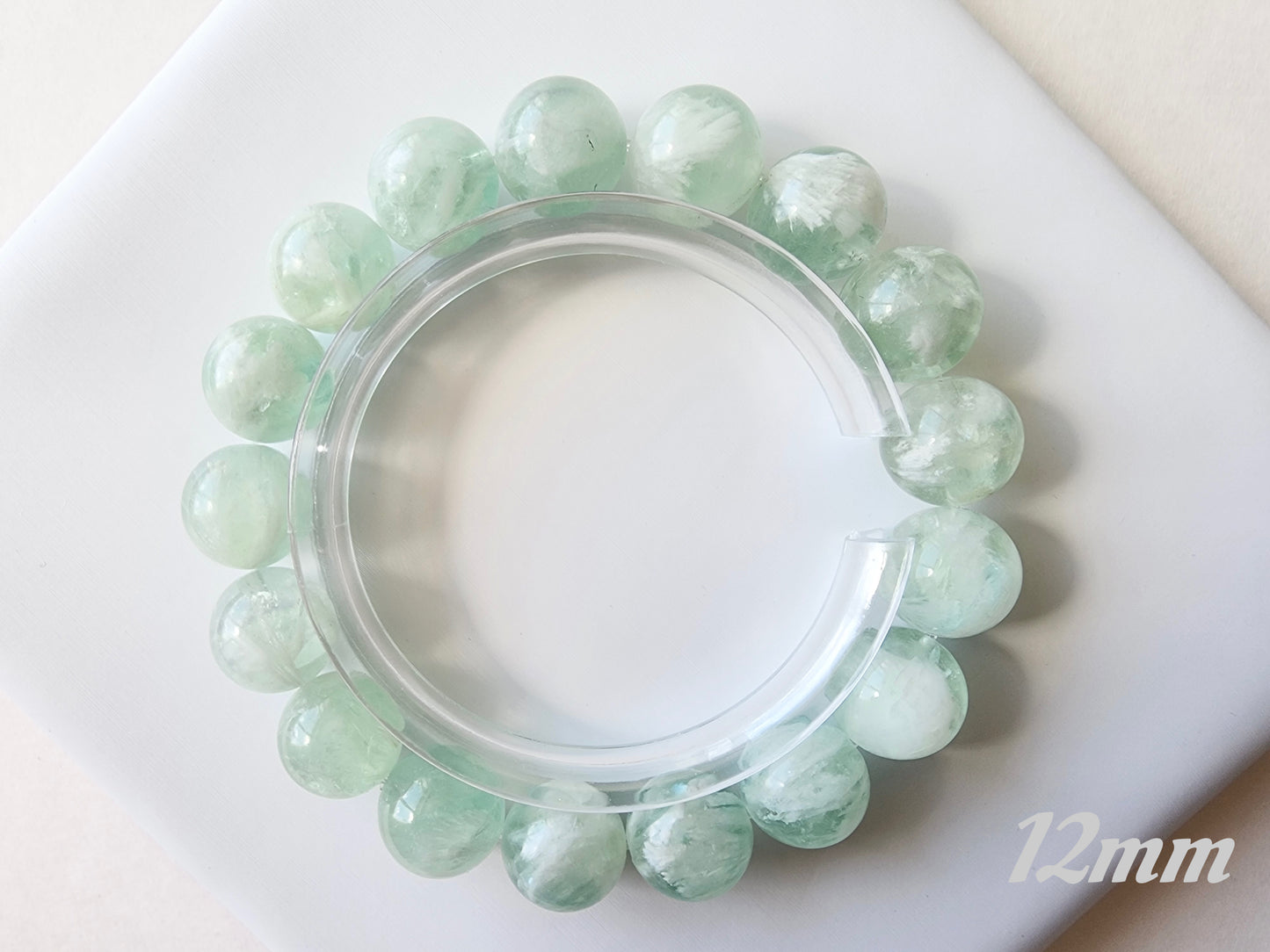 [Bracelet] Green Feather Fluorite Bracelet