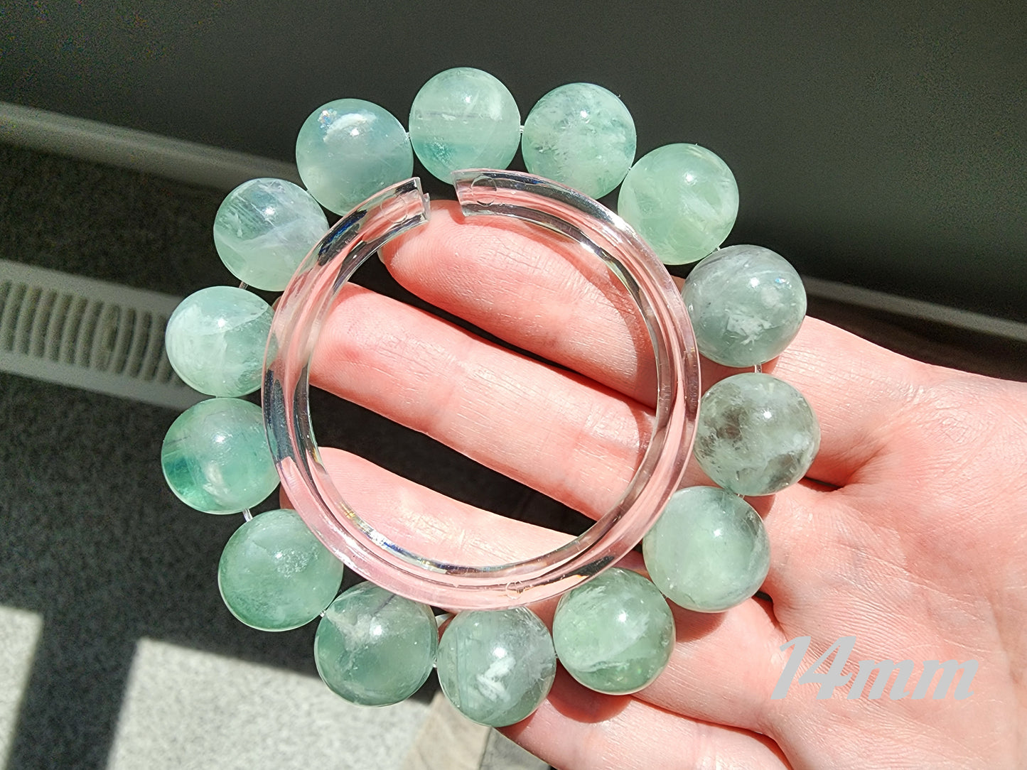 [Bracelet] Green Feather Fluorite Bracelet