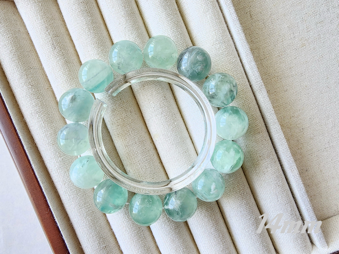 [Bracelet] Green Feather Fluorite Bracelet