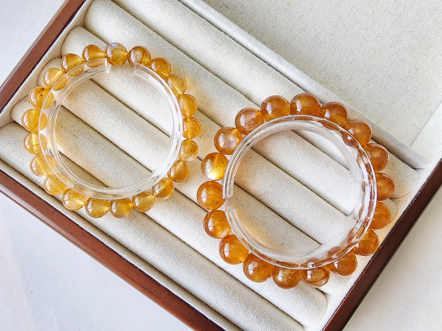 [Bracelet] Natural Orange Andesine Feldspar Bracelet