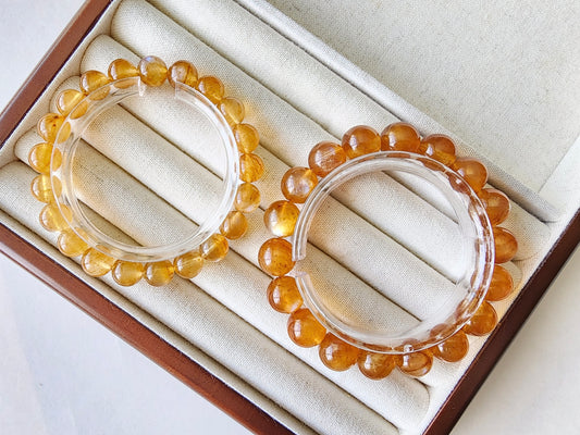 [Bracelet] Natural Orange Andesine Feldspar Bracelet