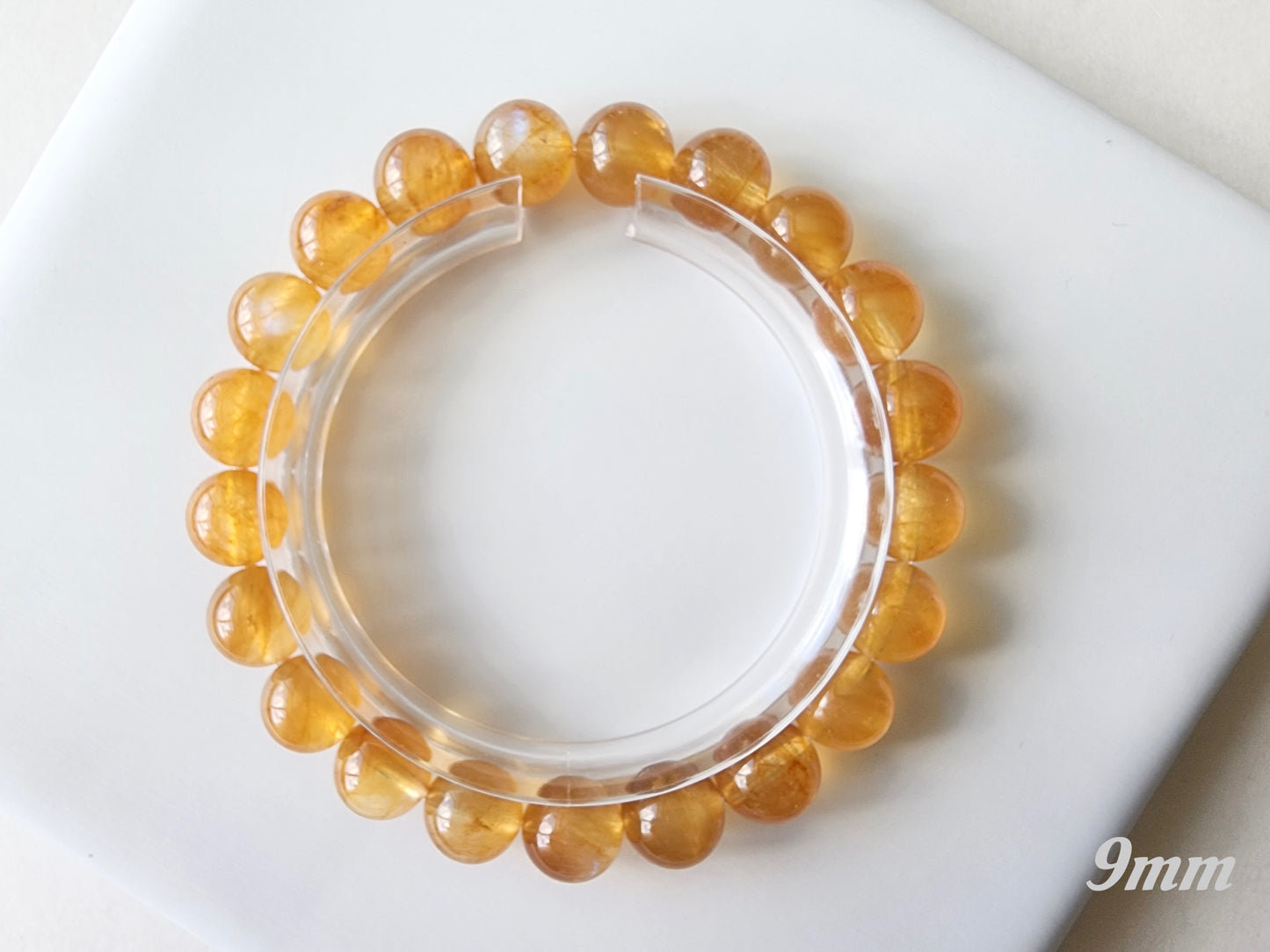 [Bracelet] Natural Orange Andesine Feldspar Bracelet