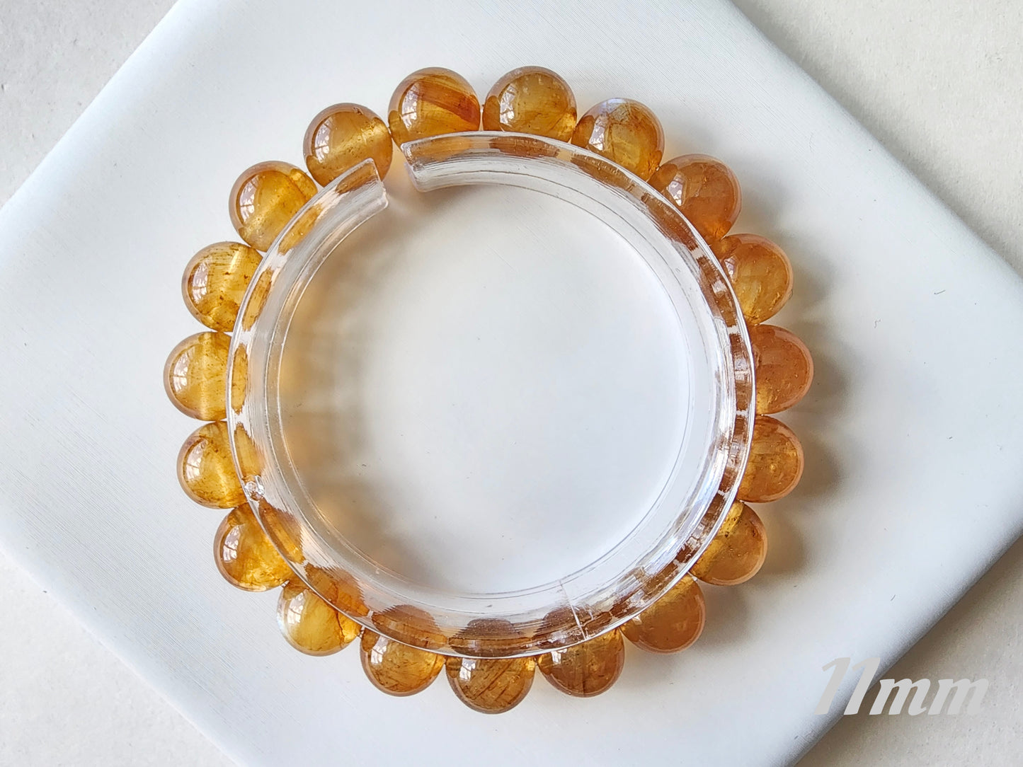 [Bracelet] Natural Orange Andesine Feldspar Bracelet