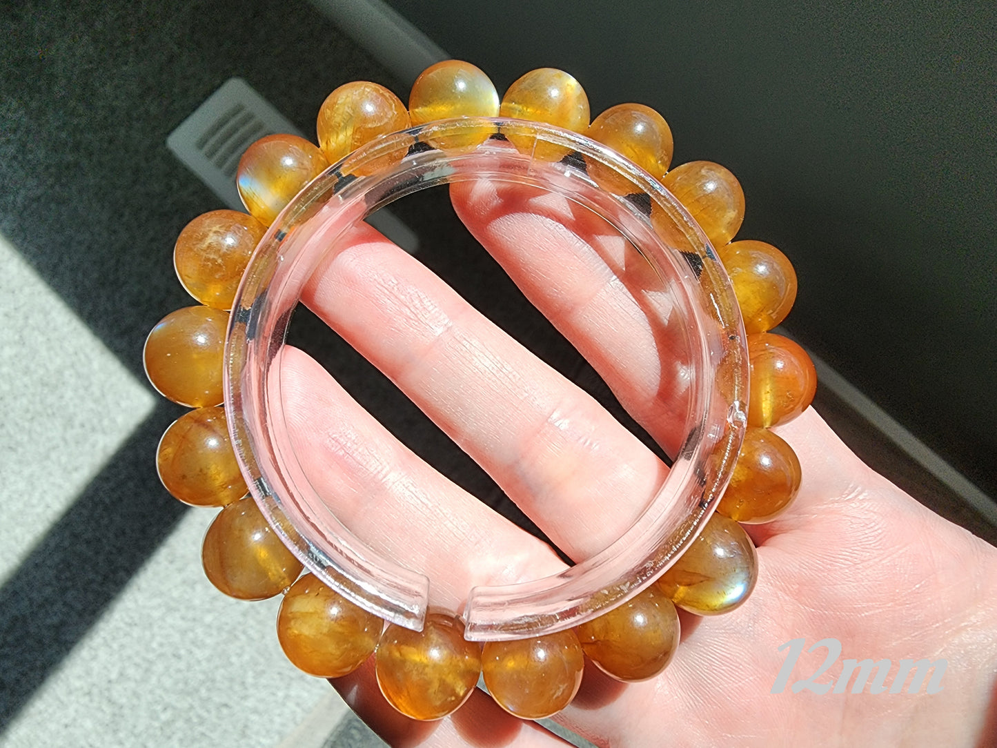 [Bracelet] Natural Orange Andesine Feldspar Bracelet