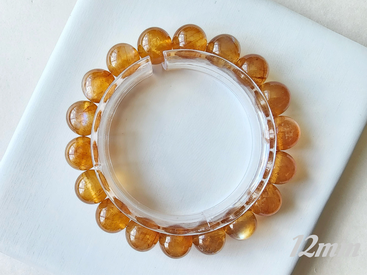 [Bracelet] Natural Orange Andesine Feldspar Bracelet