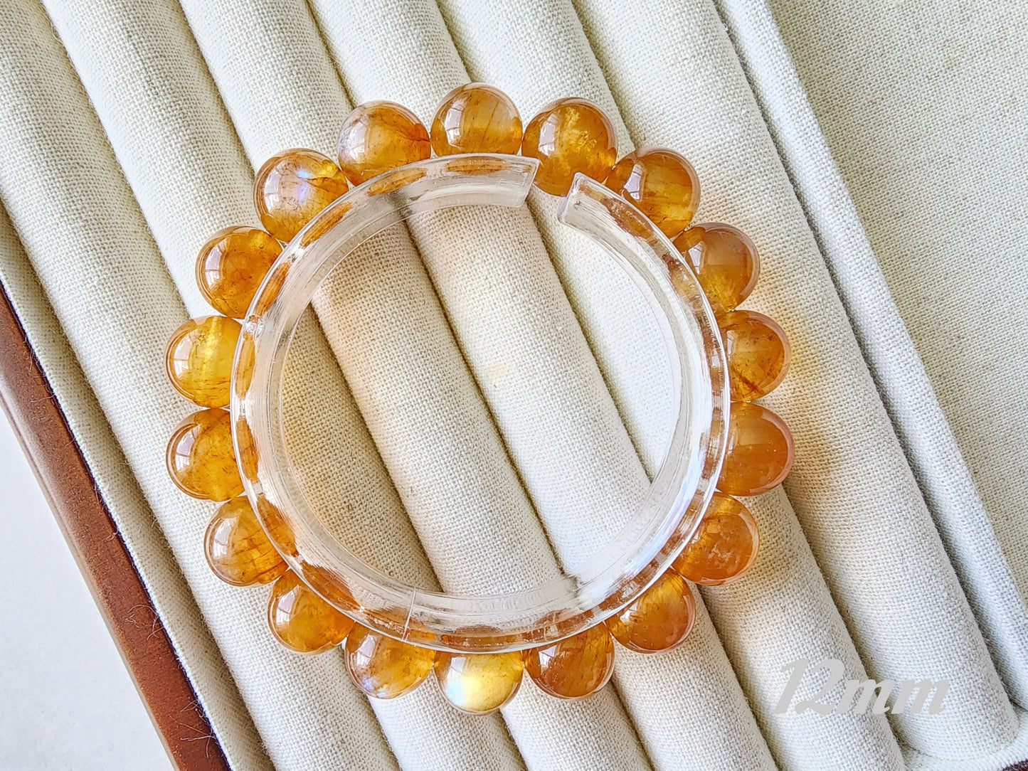 [Bracelet] Natural Orange Andesine Feldspar Bracelet