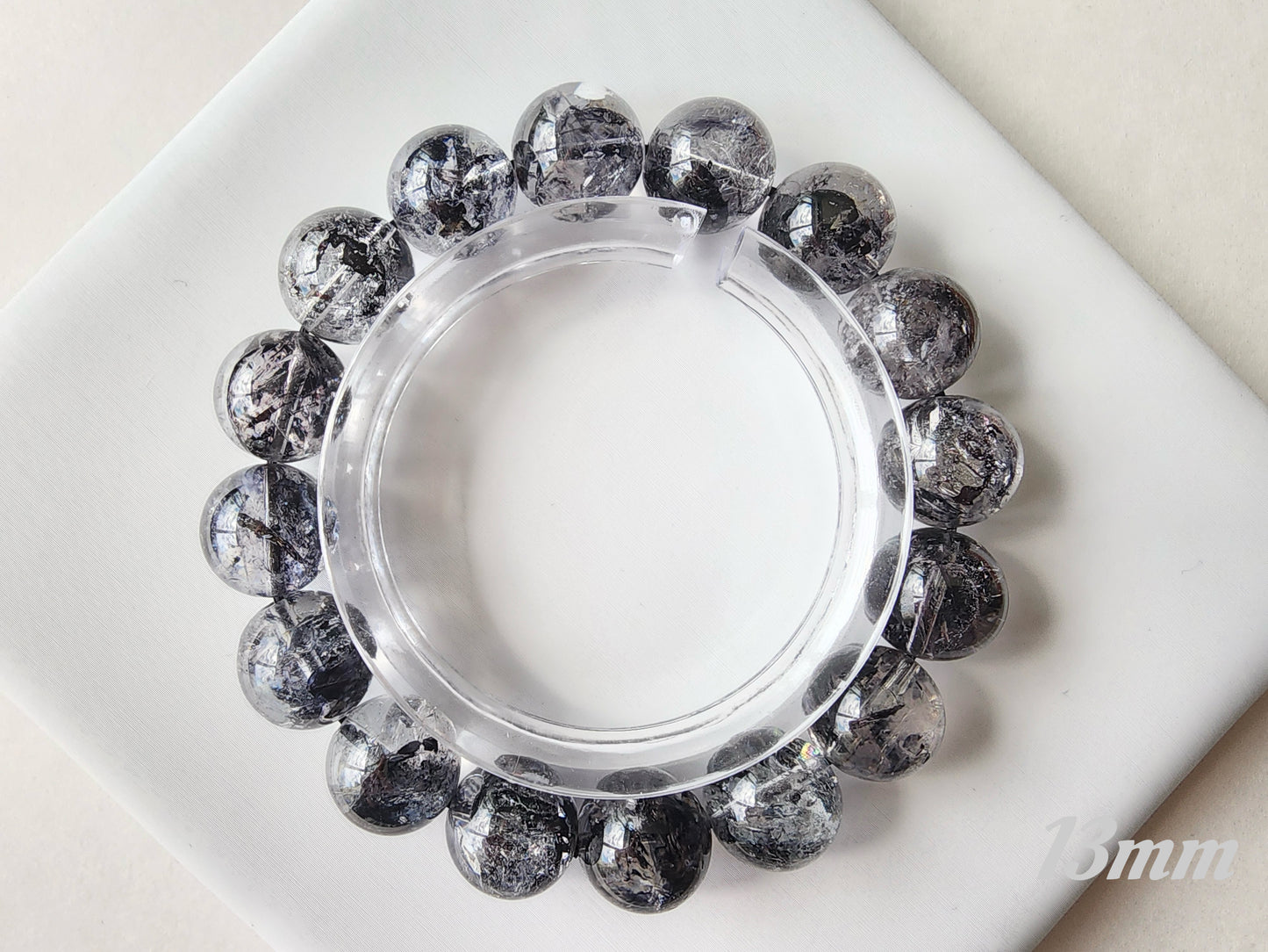 [Bracelet] Natural Black Herkimer Diamond Bracelet