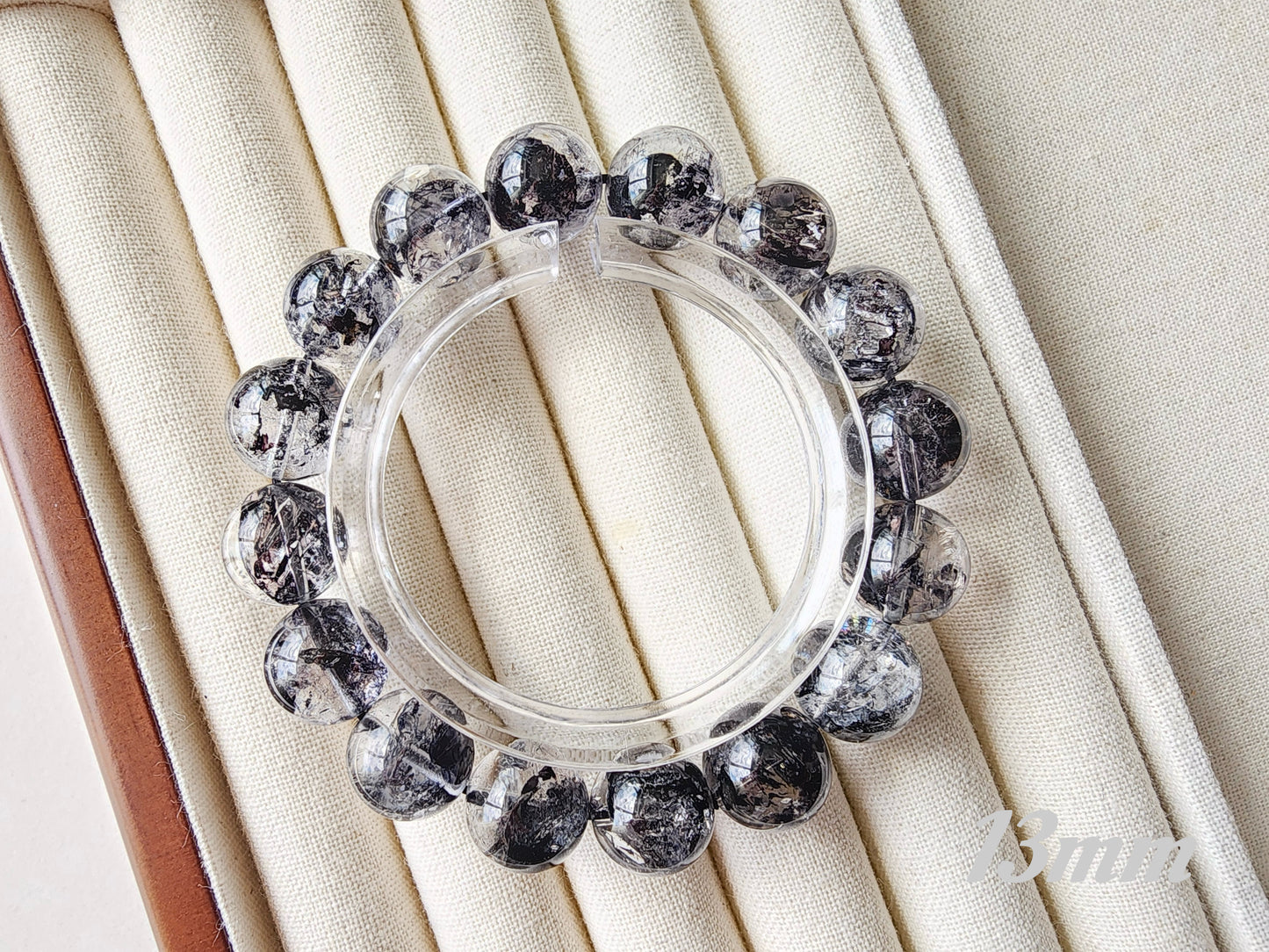 [Bracelet] Natural Black Herkimer Diamond Bracelet