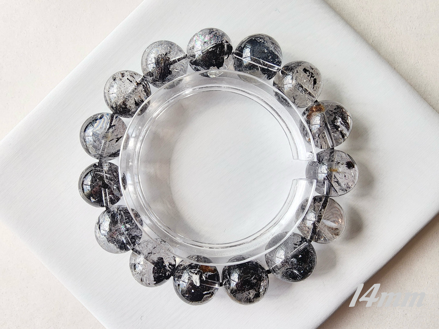 [Bracelet] Natural Black Herkimer Diamond Bracelet