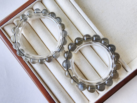 [Bracelet] Natural Black Silver Moonstone Bracelet