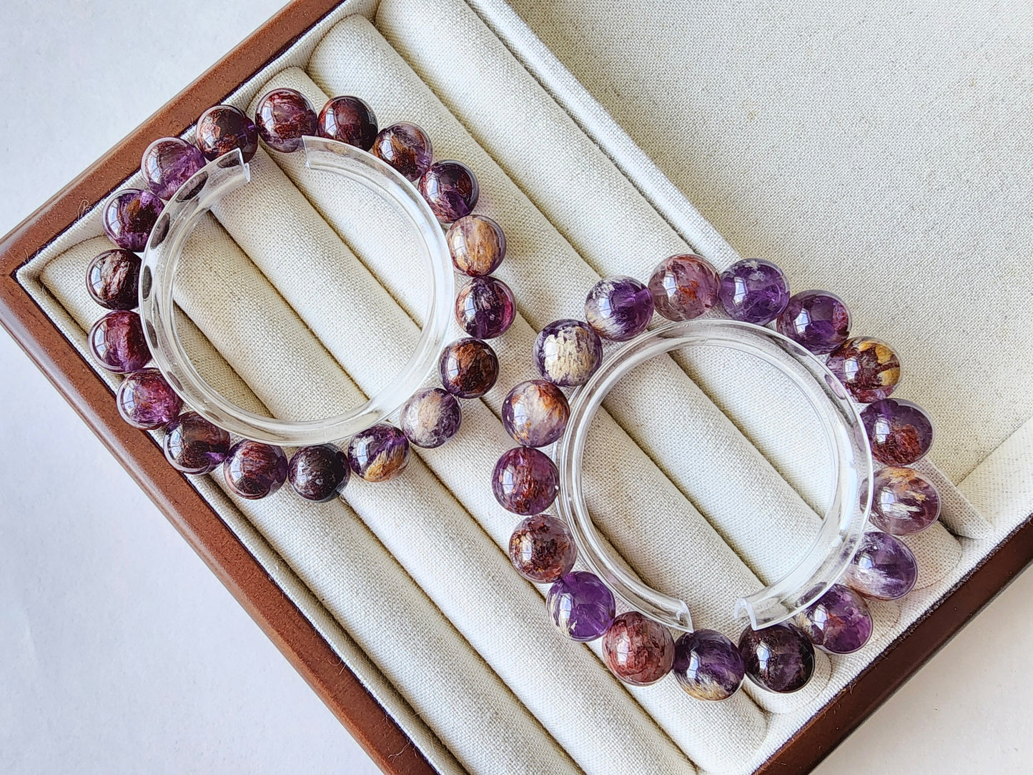 [Bracelet] Natural Purple Phantom Quartz Beaded Bracelet