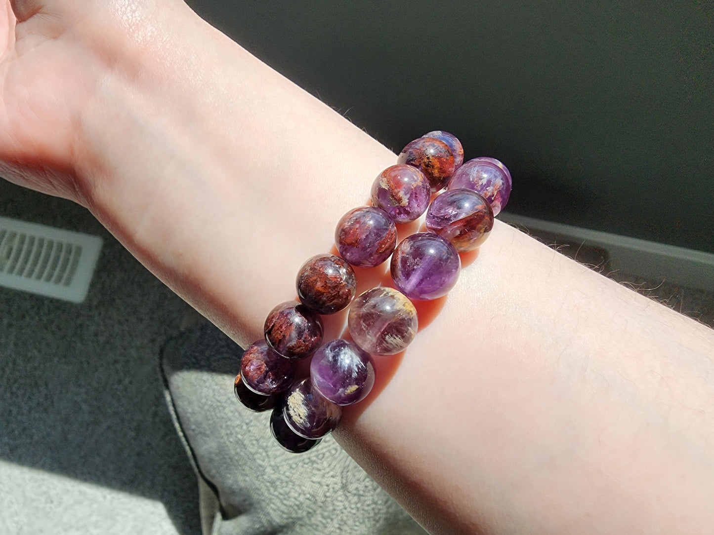 [Bracelet] Natural Purple Phantom Quartz Beaded Bracelet