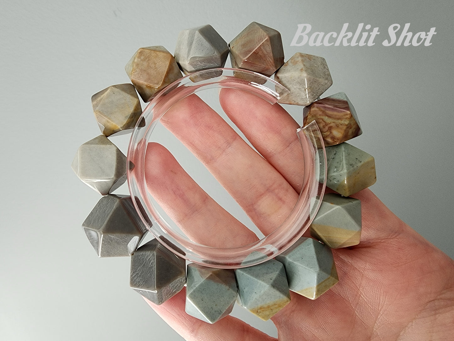 [Bracelet] Geometric Faceted Alashan Agate Bracelet