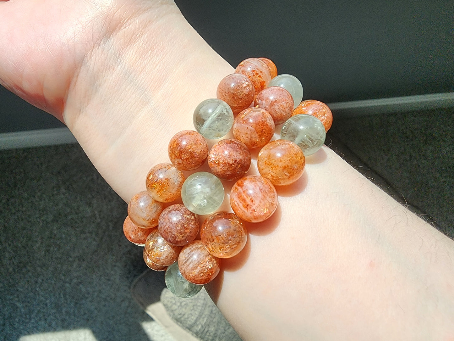 [Bracelet] Arusha Bracelet with Golden Sunstone and Green Beryl