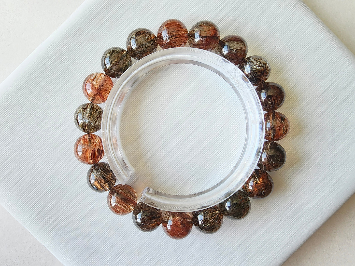 [Bracelet] 10mm Black Gold Rutilated Quartz Bracelet