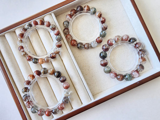 [Bracelet] Elegant Four Seasons Phantom Quartz Bracelet - A Symphony of Nature’s Colors