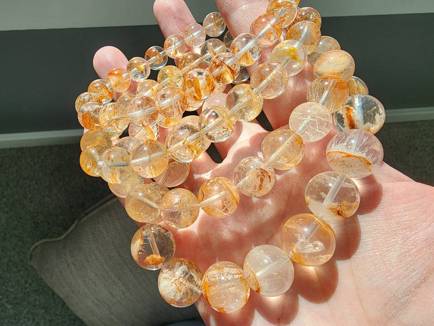 [Bracelet] Natural Orange Phantom Quartz Bracelet