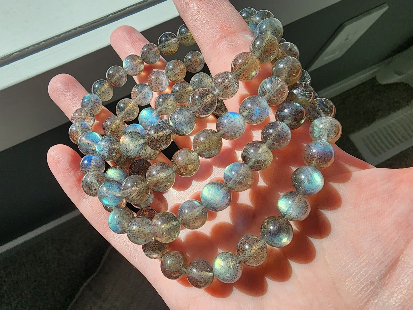 [Bracelet] 8mm Labradorite Bracelet with Stunning Natural Flash