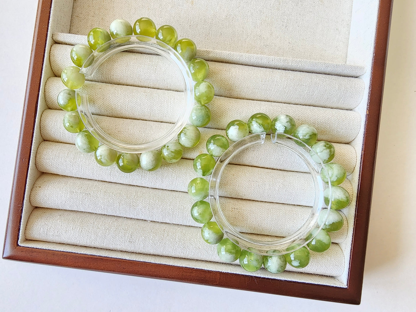 [Bracelet] Natural 11mm Serpentine Jade Bracelet