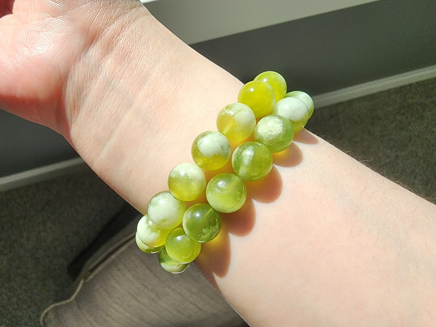 [Bracelet] Natural 11mm Serpentine Jade Bracelet