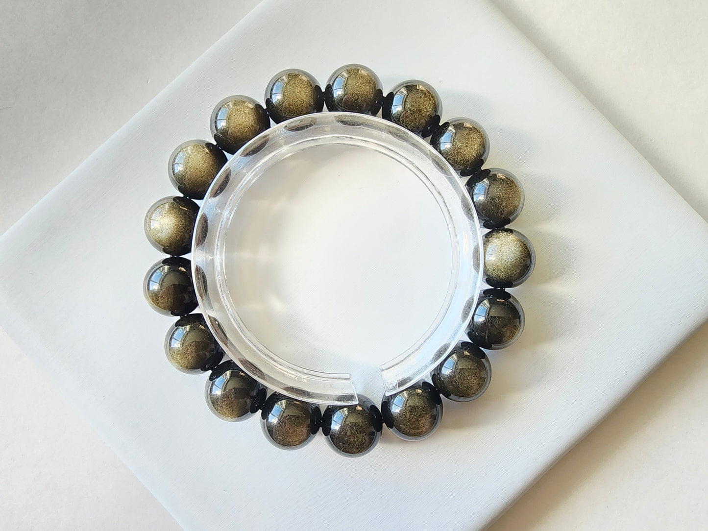 [Bracelet] 12mm Golden Obsidian Bracelet