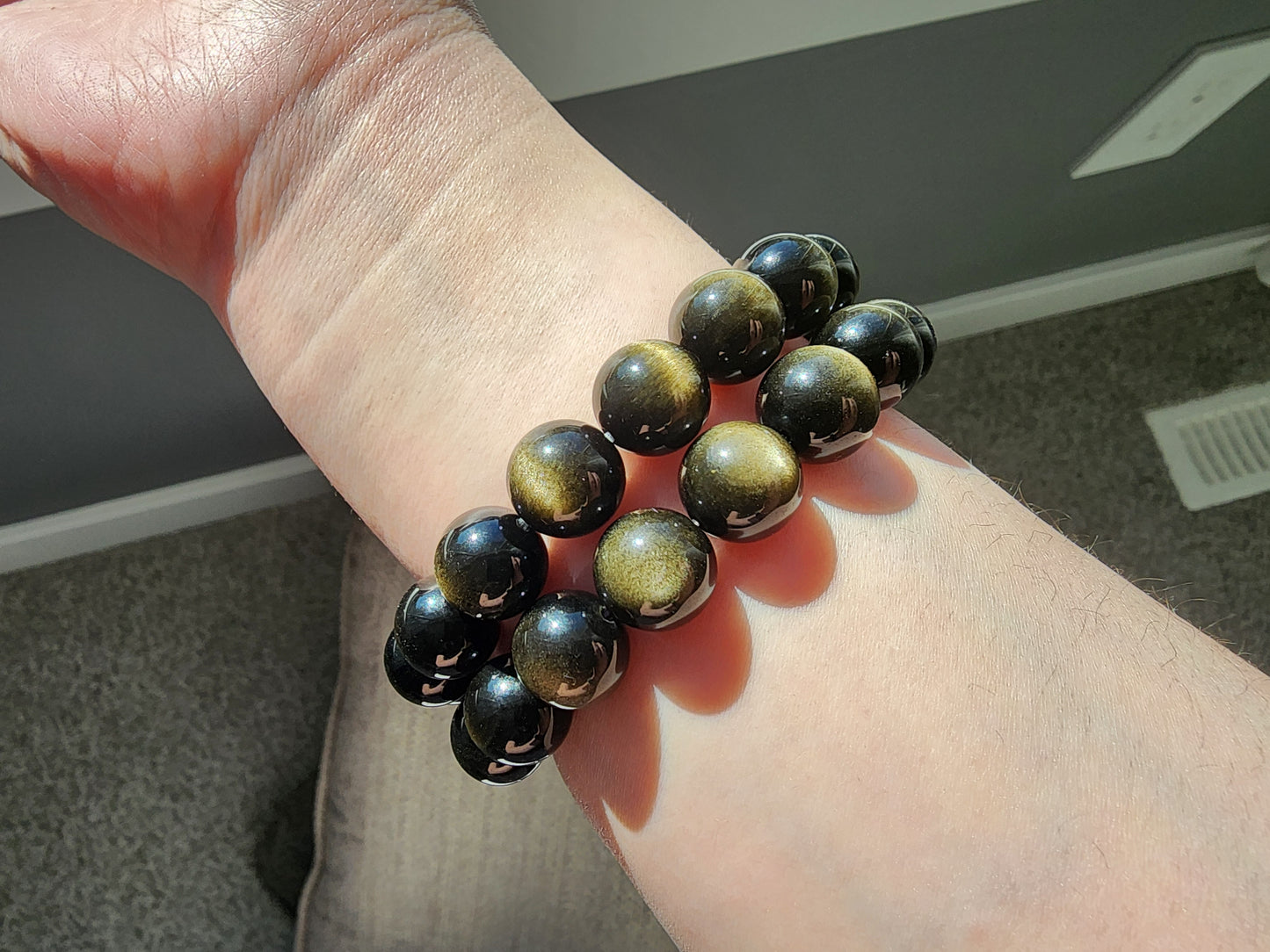 [Bracelet] 12mm Golden Obsidian Bracelet