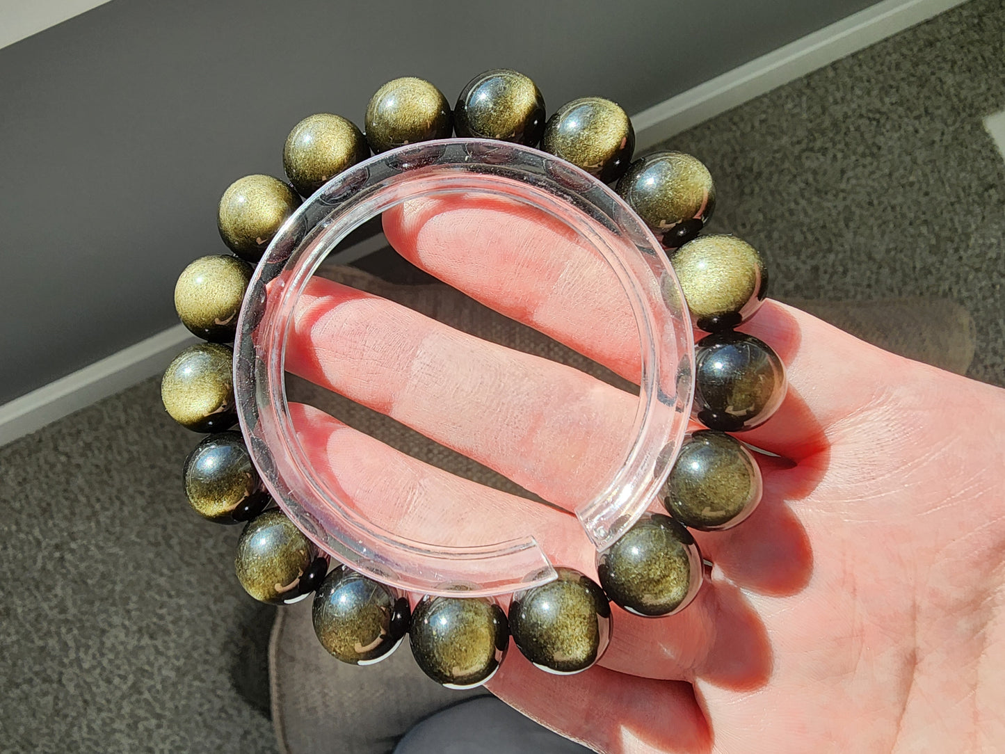 [Bracelet] 12mm Golden Obsidian Bracelet