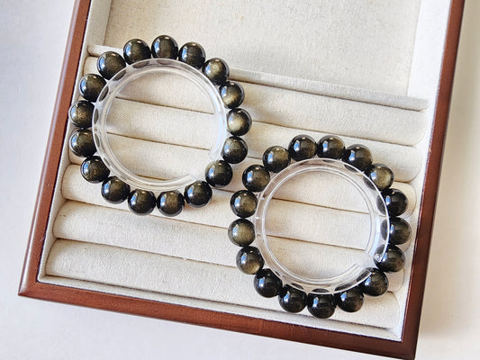 [Bracelet] 12mm Golden Obsidian Bracelet