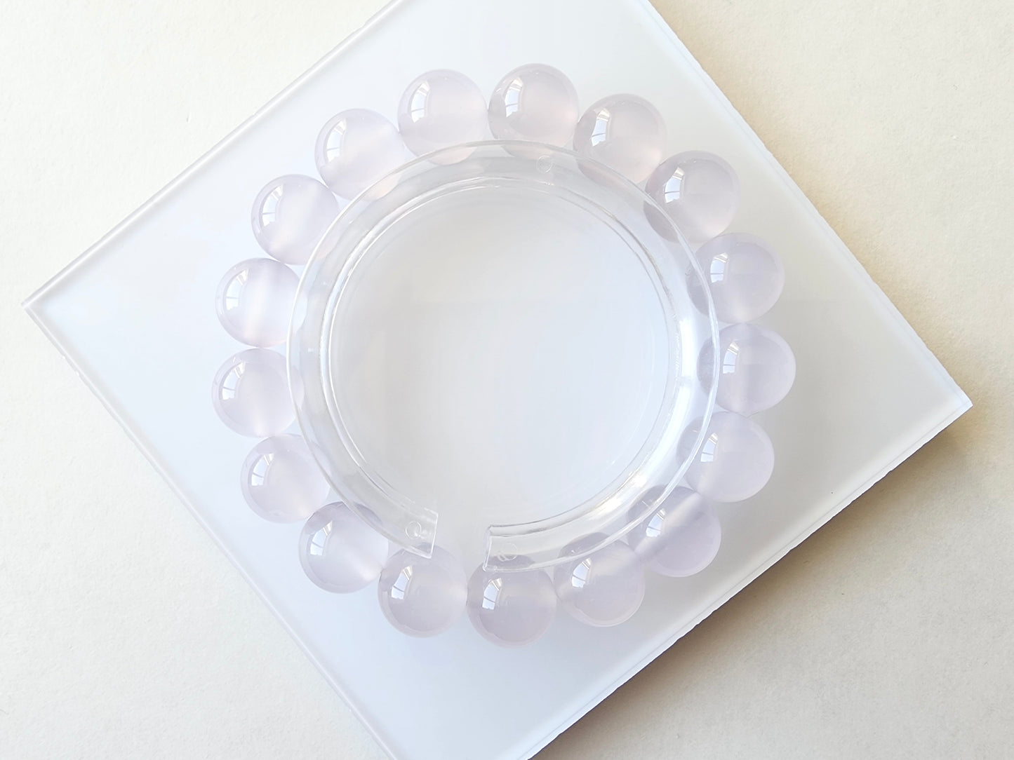 [Bracelet] 12mm Purple Chalcedony Gemstone Bracelet