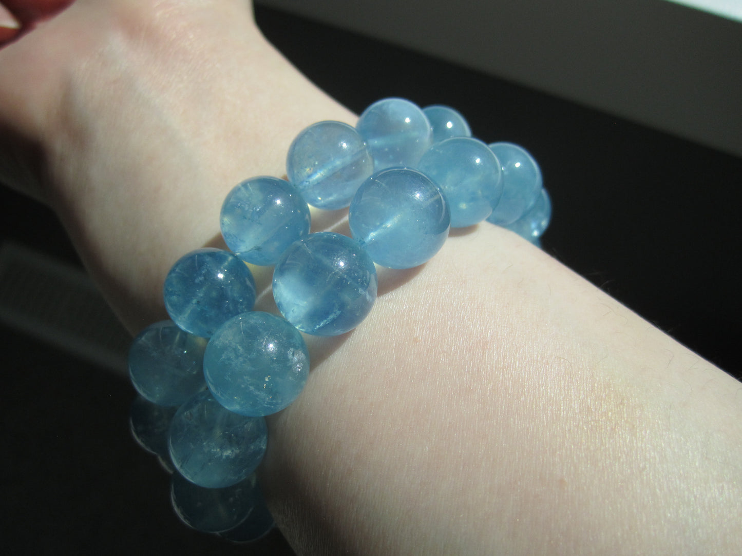 [Bracelet] Natural Crackle Aquamarine Bracelet